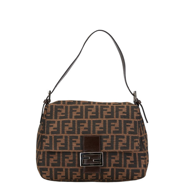 フェンディ ズッカ マンマバケット ワンショルダーバッグ ハンドバッグ 26325 ブラウン キャンバス レザー レディース FENDI 【中古】