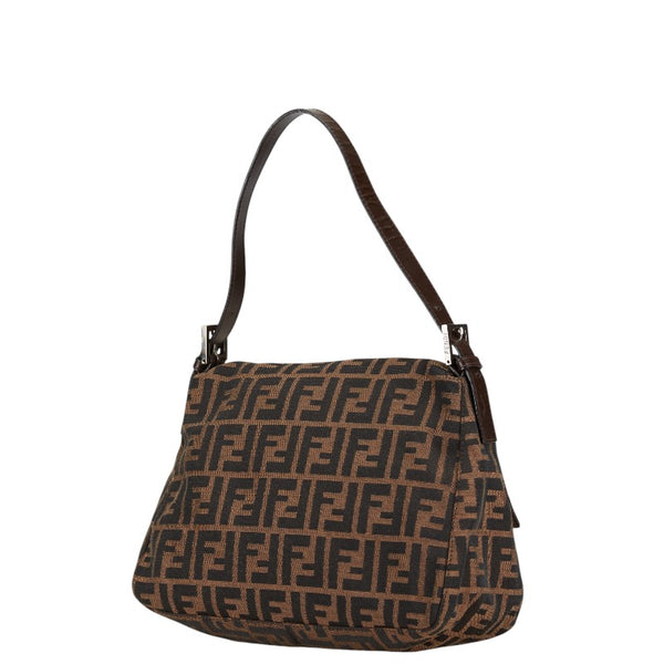 フェンディ ズッカ マンマバケット ワンショルダーバッグ ハンドバッグ 26325 ブラウン キャンバス レザー レディース FENDI 【中古】