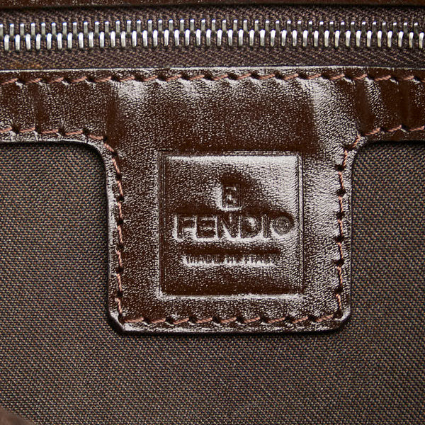フェンディ ズッカ マンマバケット ワンショルダーバッグ ハンドバッグ 26325 ブラウン キャンバス レザー レディース FENDI 【中古】