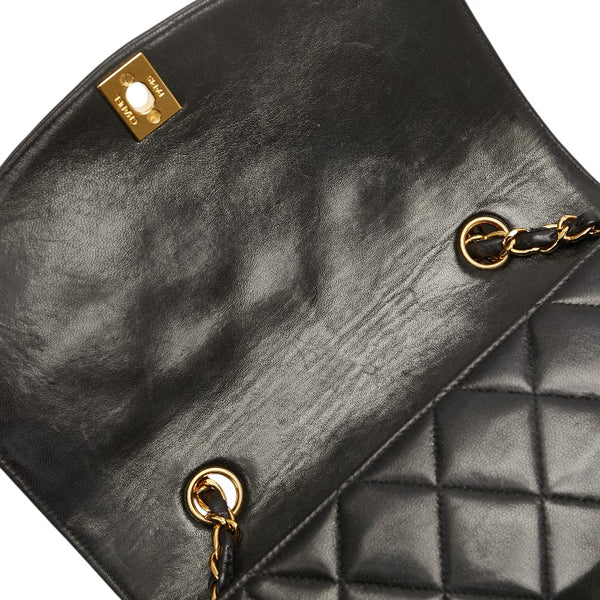 シャネル ダイアナ23 マトラッセ ココマーク ゴールド金具 チェーン ショルダーバッグ ブラック レザー レディース CHANEL 【中古】