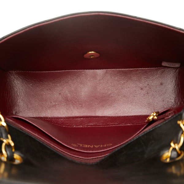 シャネル ダイアナ23 マトラッセ ココマーク ゴールド金具 チェーン ショルダーバッグ ブラック レザー レディース CHANEL 【中古】