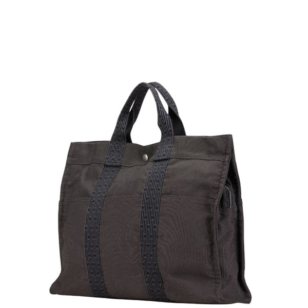 エルメス エールラインMM トートバッグ グレー キャンバス レディース HERMES 【中古】