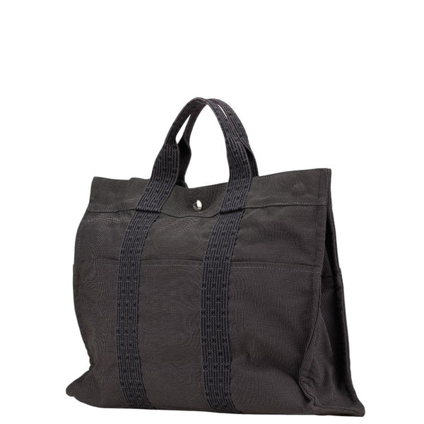 エルメス エールラインMM トートバッグ グレー キャンバス レディース HERMES 【中古】