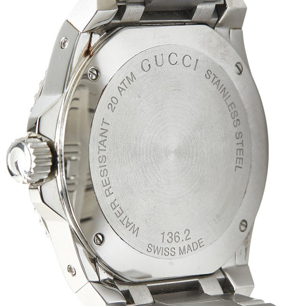 グッチ DIVE ダイブ 腕時計 YA136212 クオーツ ブラック文字盤 ステンレススチール メンズ GUCCI 【中古】