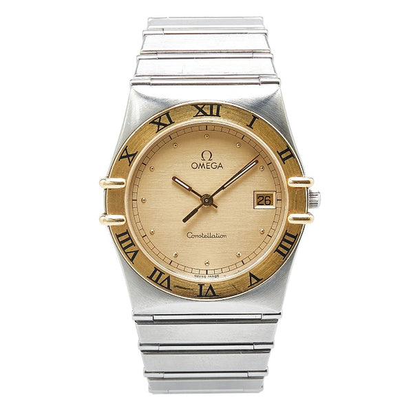 オメガ コンステレーション 腕時計 クオーツ ゴールド文字盤 ステンレススチール メンズ OMEGA 【中古】