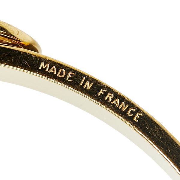 エルメス ベルト モチーフ リザード 型押し バングル ゴールド ブラウン メッキ レザー レディース HERMES 【中古】