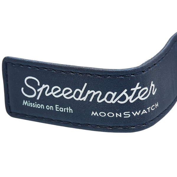 オメガ × スウォッチ Swatch スピードマスター ムーンウォッチ ミッション オン アース 腕時計 S033G100 クオーツ ネイビー文字盤 樹脂系 メンズ OMEGA 【中古】