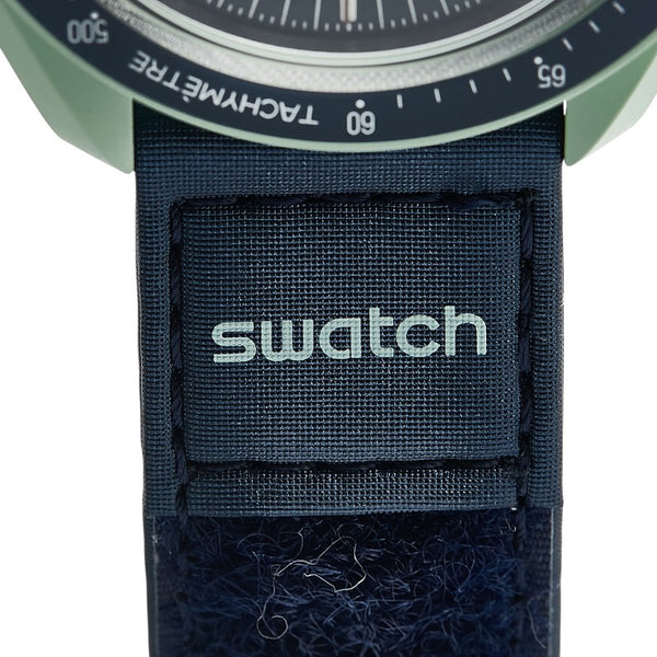 オメガ × スウォッチ Swatch スピードマスター ムーンウォッチ ミッション オン アース 腕時計 S033G100 クオーツ ネイビー文字盤 樹脂系 メンズ OMEGA 【中古】