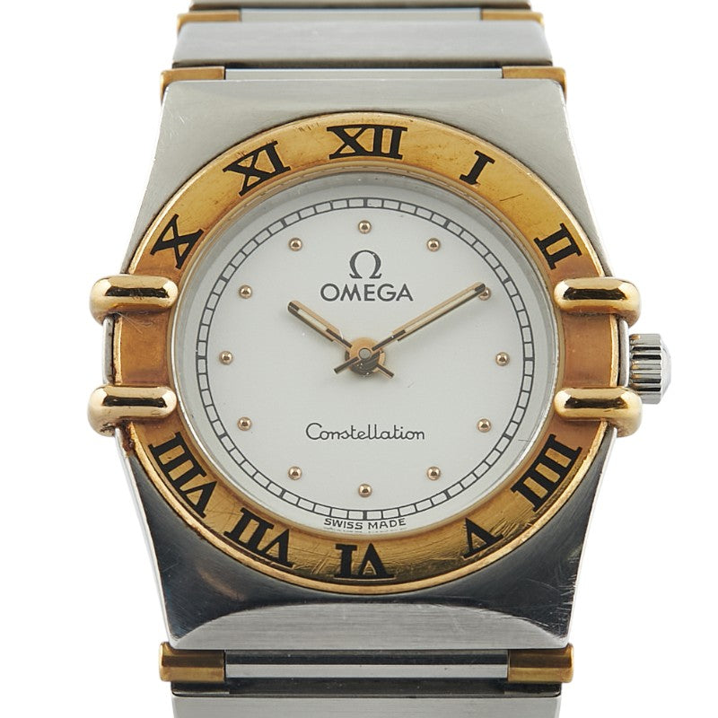 オメガ コンステレーション 腕時計 795.1080 クオーツ ホワイト文字盤 ステンレススチール イエローゴールド レディース OMEGA 【中古】