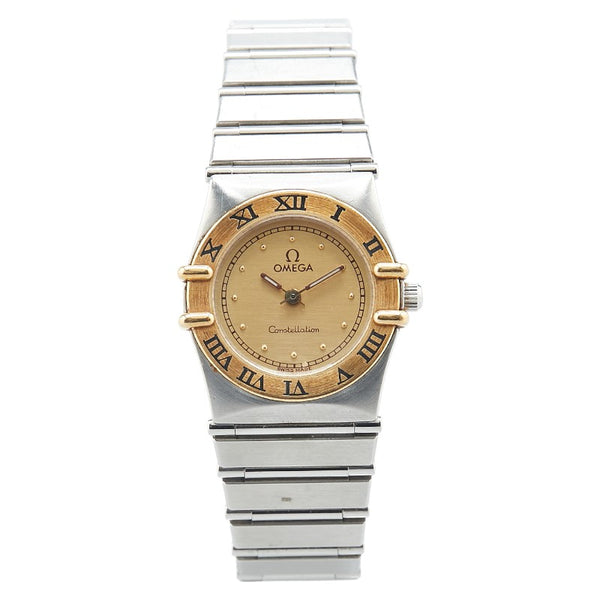 オメガ コンステレーション 腕時計 クオーツ ゴールド文字盤 ステンレススチール イエローゴールド レディース OMEGA 【中古】