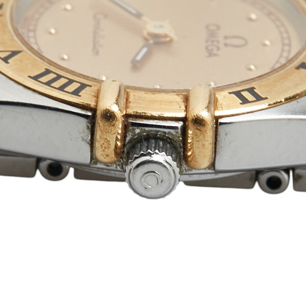 オメガ コンステレーション 腕時計 クオーツ ゴールド文字盤 ステンレススチール イエローゴールド レディース OMEGA 【中古】