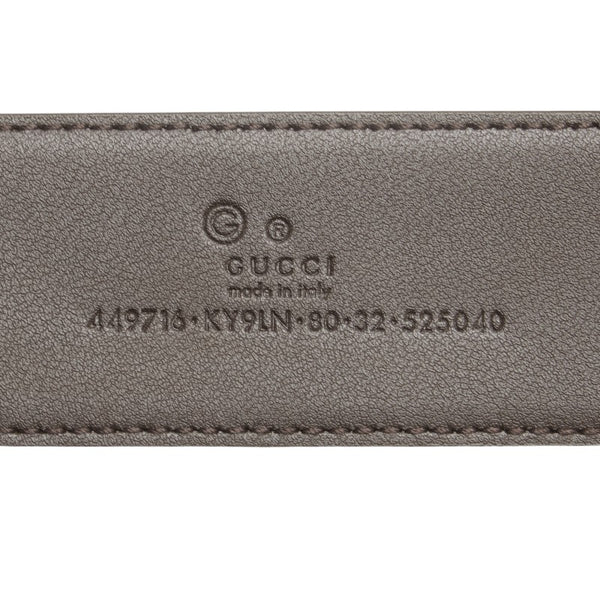 グッチ GGキャンバス ベルト サイズ：80/32 449716 ベージュ ブラウン キャンバス レザー レディース GUCCI 【中古】