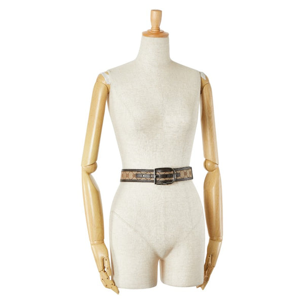 グッチ GGキャンバス ベルト サイズ：80/32 449716 ベージュ ブラウン キャンバス レザー レディース GUCCI 【中古】