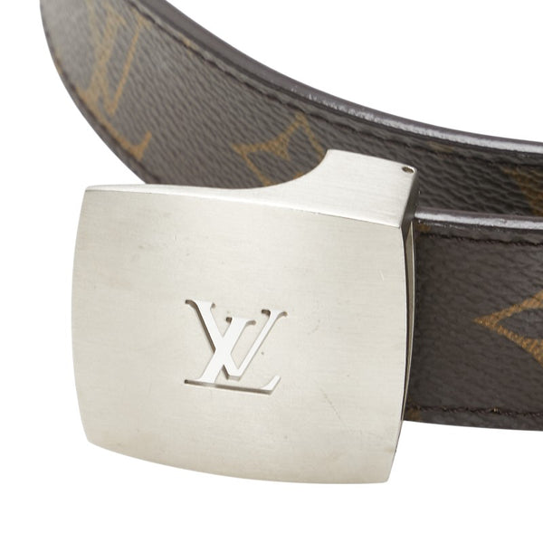 ルイ ヴィトン モノグラム サンチュール LVカット ベルト サイズ：80/32 M6888W ブラウン PVC レザー レディース LOUIS VUITTON 【中古】