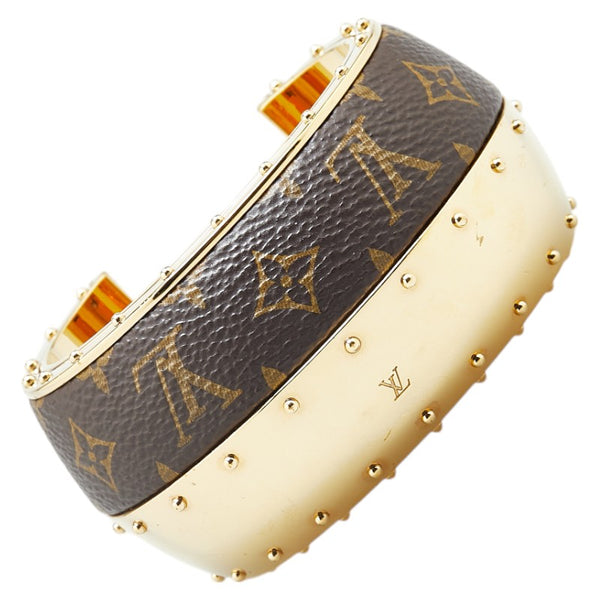 ルイ ヴィトン モノグラム バングル M M64679 ゴールド ブラウン メッキ PVC レディース LOUIS VUITTON 【中古】