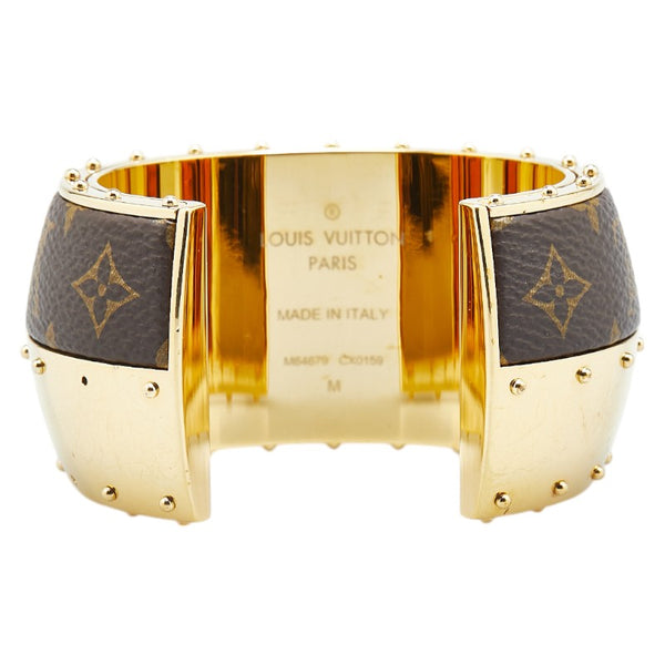 ルイ ヴィトン モノグラム バングル M M64679 ゴールド ブラウン メッキ PVC レディース LOUIS VUITTON 【中古】