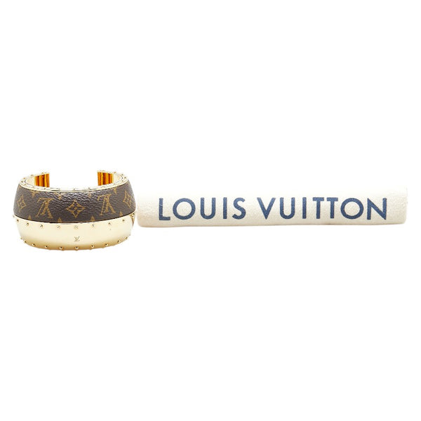 ルイ ヴィトン モノグラム バングル M M64679 ゴールド ブラウン メッキ PVC レディース LOUIS VUITTON 【中古】