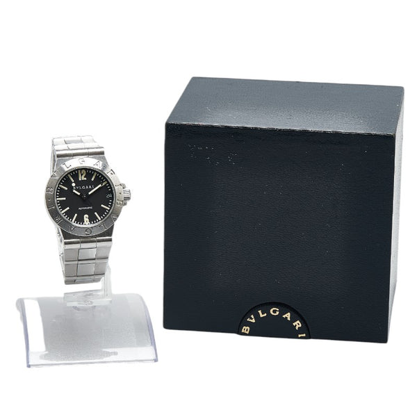 ブルガリ ディアゴノ スポーツ 腕時計 LCV29S 自動巻き ブラック文字盤 ステンレススチール レディース BVLGARI 【中古】