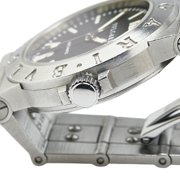 ブルガリ ディアゴノ スポーツ 腕時計 LCV29S 自動巻き ブラック文字盤 ステンレススチール レディース BVLGARI 【中古】