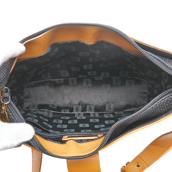 サンローラン ショルダーバッグ ブラック ブラウン レザー レディース SAINT LAURENT 【中古】