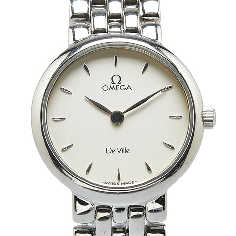 オメガ デビル 腕時計 7560.31 クオーツ ホワイト文字盤 ステンレススチール レディース OMEGA 【中古】