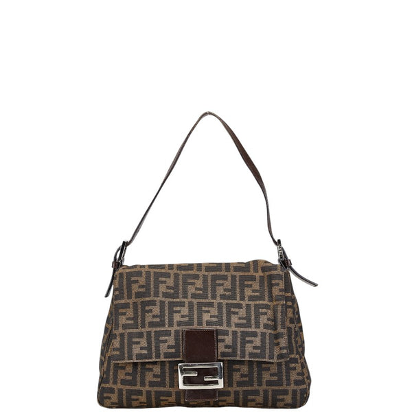 フェンディ ズッカ マンマバケット ワンショルダーバッグ 26325 ブラウン キャンバス レザー レディース FENDI 【中古】