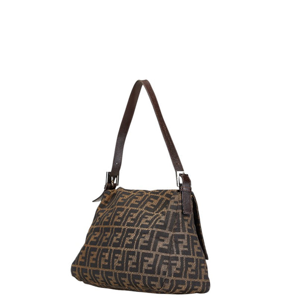 フェンディ ズッカ マンマバケット ワンショルダーバッグ 26325 ブラウン キャンバス レザー レディース FENDI 【中古】