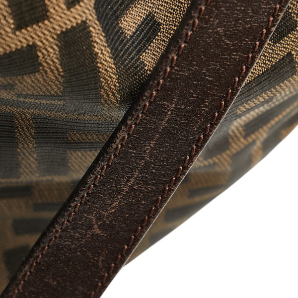 フェンディ ズッカ マンマバケット ワンショルダーバッグ 26325 ブラウン キャンバス レザー レディース FENDI 【中古】