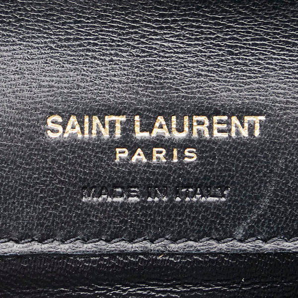 サンローラン ギャビー YSLロゴ キルティング  カードケース パスケース ブラック ラムスキン レディース SAINT LAURENT 【中古】