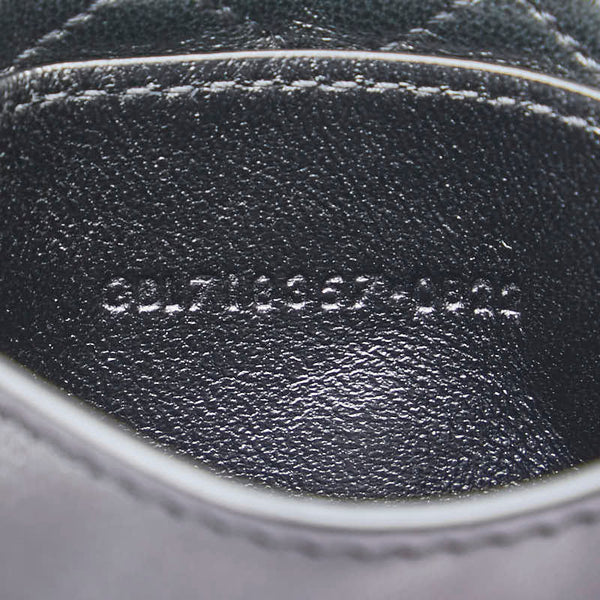 サンローラン ギャビー YSLロゴ キルティング  カードケース パスケース ブラック ラムスキン レディース SAINT LAURENT 【中古】