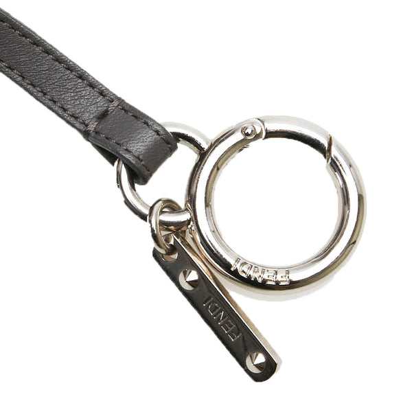 フェンディ ポンポンチャーム モンスター バッグチャーム キーホルダー グレー マルチカラー ファー レザー レディース FENDI 【中古】