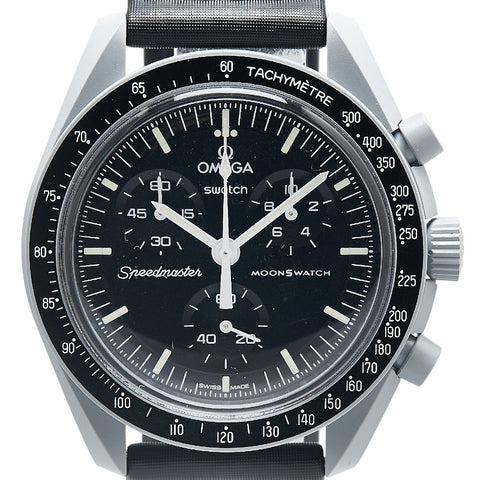 オメガ × Swatch スウォッチ スピードマスター ムーンスウォッチ ミッショントゥ マーキュリー 腕時計 SO33A100 クオーツ ブラック文字盤 ナイロン バイオセラミック メンズ OMEGA 【中古】