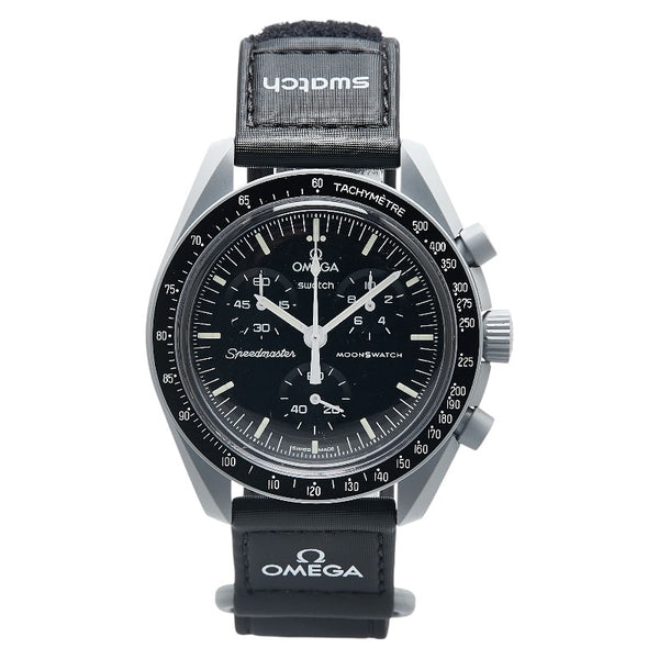 オメガ × Swatch スウォッチ スピードマスター ムーンスウォッチ ミッショントゥ マーキュリー 腕時計 SO33A100 クオーツ ブラック文字盤 ナイロン バイオセラミック メンズ OMEGA 【中古】