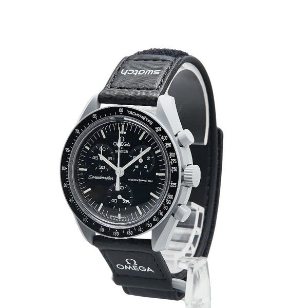 オメガ × Swatch スウォッチ スピードマスター ムーンスウォッチ ミッショントゥ マーキュリー 腕時計 SO33A100 クオーツ ブラック文字盤 ナイロン バイオセラミック メンズ OMEGA 【中古】