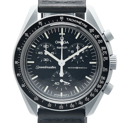 オメガ × Swatch スウォッチ スピードマスター ムーンスウォッチ ミッション トゥ ザ ムーン 腕時計 SO33M100 クオーツ ブラック文字盤 ナイロン バイオセラミック メンズ OMEGA 【中古】