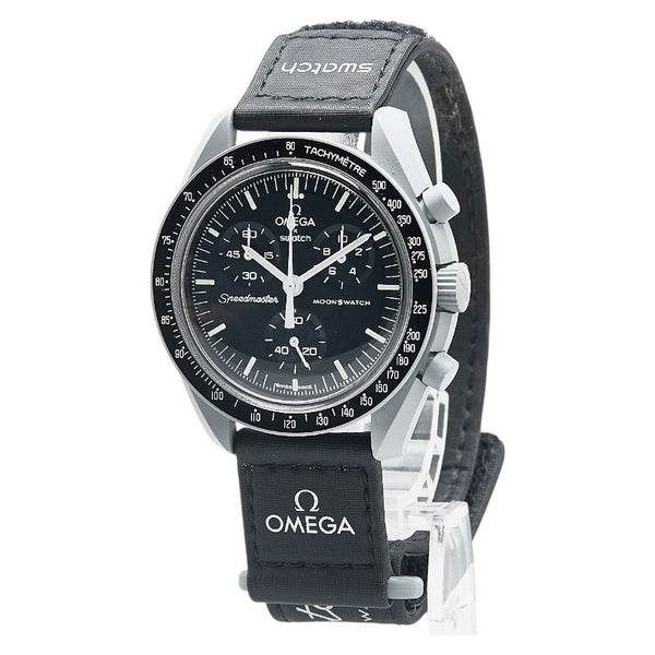 オメガ × Swatch スウォッチ スピードマスター ムーンスウォッチ ミッション トゥ ザ ムーン 腕時計 SO33M100 クオーツ ブラック文字盤 ナイロン バイオセラミック メンズ OMEGA 【中古】