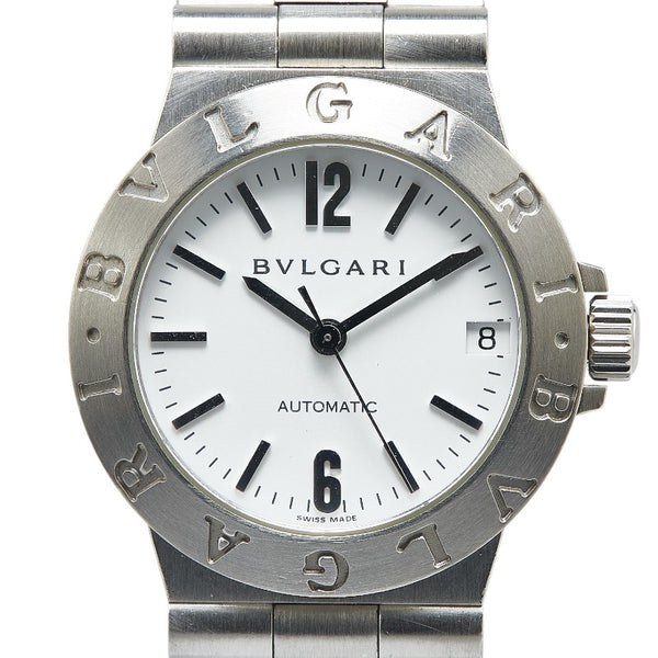 ブルガリ ディアゴノ スポーツ 腕時計 LCV29S 自動巻き ホワイト文字盤 ステンレススチール レディース BVLGARI 【中古】