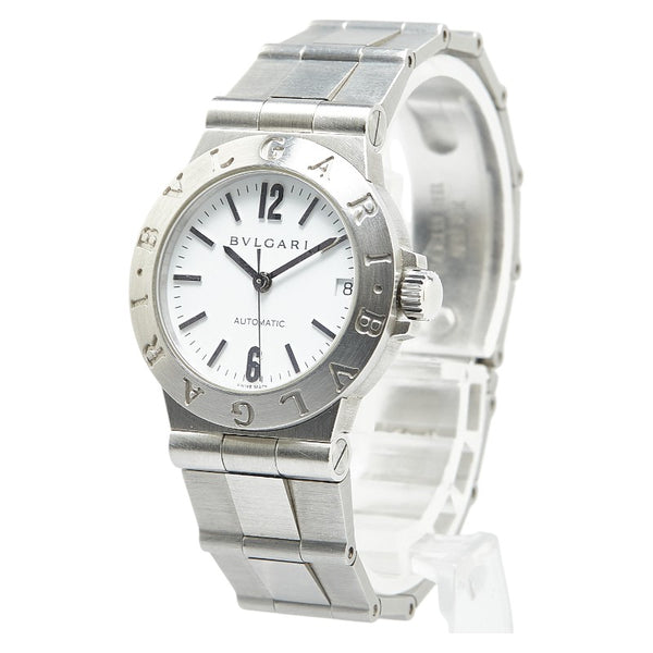 ブルガリ ディアゴノ スポーツ 腕時計 LCV29S 自動巻き ホワイト文字盤 ステンレススチール レディース BVLGARI 【中古】
