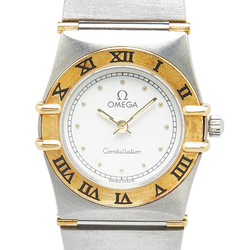 オメガ コンステレーション コンビ YG×SS 腕時計 1310.10 クオーツ ホワイト文字盤 ステンレススチール K18YG イエローゴールド レディース OMEGA 【中古】
