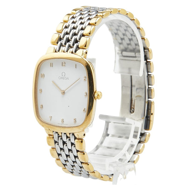 オメガ デビル 腕時計 クオーツ ホワイト文字盤 ステンレススチール メッキ メンズ OMEGA 【中古】