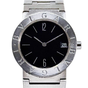 ブルガリ ブルガリブルガリ 腕時計 BB30SS クオーツ ブラック文字盤 ステンレススチール レディース BVLGARI 【中古】