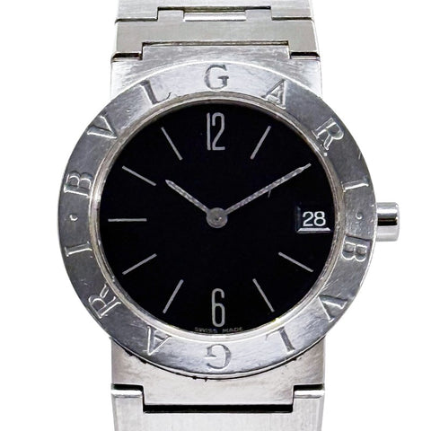 ブルガリ ブルガリブルガリ 腕時計 BB30SS クオーツ ブラック文字盤 ステンレススチール レディース BVLGARI 【中古】