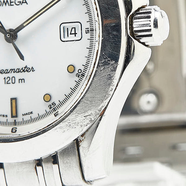 オメガ シーマスター120 腕時計 2511.20 クオーツ ホワイト文字盤 ステンレススチール メンズ OMEGA 【中古】