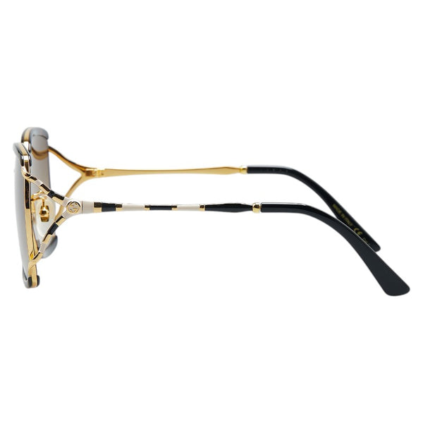 グッチ バタフライ型 サングラス GG0593SK ブラウン プラスチック メッキ メンズ GUCCI 【中古】