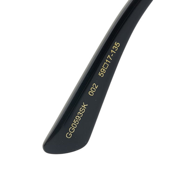 グッチ バタフライ型 サングラス GG0593SK ブラウン プラスチック メッキ メンズ GUCCI 【中古】