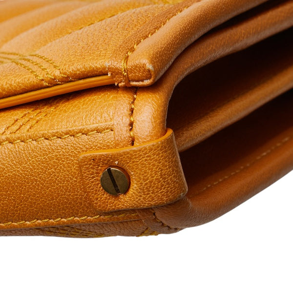 サンローランパリ カサンドラ キルティング 斜め掛け チェーン ショルダーバッグ 1D319 ブラウン キャメル レザー レディース SAINT LAURENT PARIS 【中古】