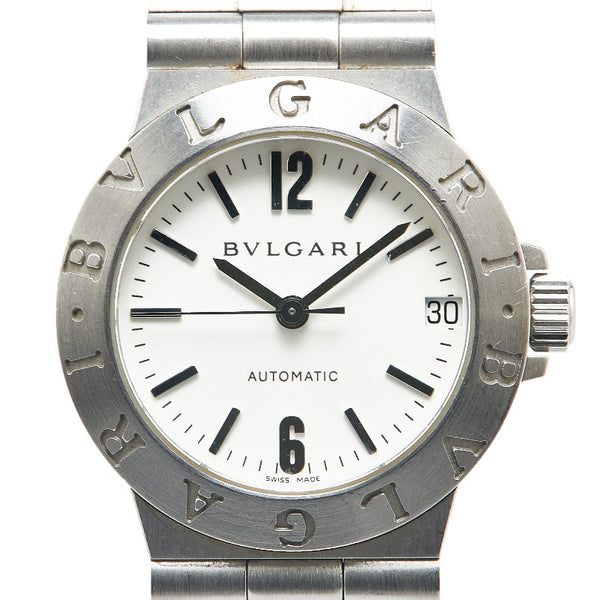 ブルガリ ディアゴノ スポーツ 腕時計 LCV29S クオーツ ホワイト文字盤 ステンレススチール レディース BVLGARI 【中古】