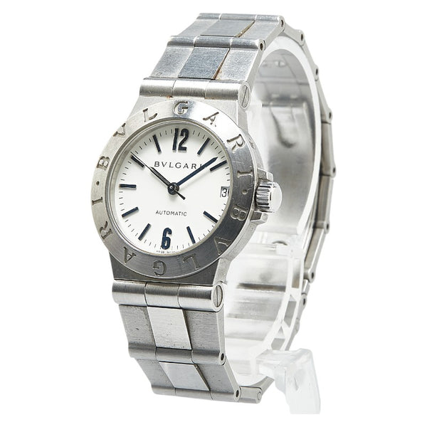 ブルガリ ディアゴノ スポーツ 腕時計 LCV29S クオーツ ホワイト文字盤 ステンレススチール レディース BVLGARI 【中古】