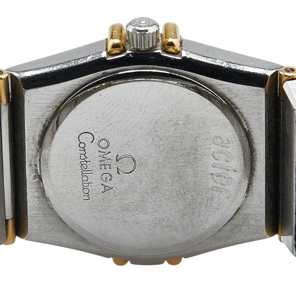 オメガ コンステレーション 腕時計 6104/465 クオーツ ブラック文字盤 ステンレススチール K18YG イエローゴールド レディース OMEGA 【中古】