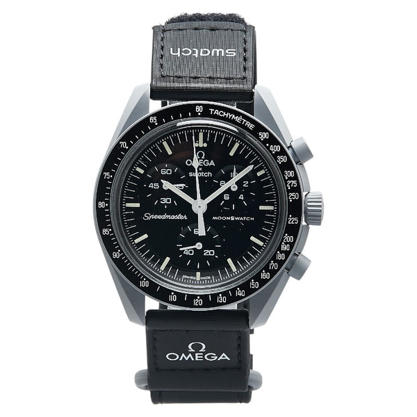 オメガ × Swatch スウォッチ スピードマスター ムーン スウォッチ ミッショントゥ マーキュリー 腕時計 SO33A100 クオーツ ブラック文字盤 ナイロン バイオセラミック メンズ OMEGA 【中古】
